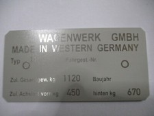 Typenschild schild für - für, typ