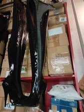 Promotion Latex gummi  Stiefel  schwarz Gr 42 - 47 RV, neu, 13 cm Absatz, PL