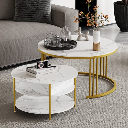Rund quadra couchtischset - rund/quadra,