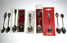 9x Sammellöffel Antiko REU Haffkrug Paris Salzburg England Israel Bruxelles Roma