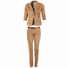 BUSINESS HOSENANZUG BLAZER  CHINO HOSE VERSCHIEDENE FARBEN LEOPARDEN FUTTER 