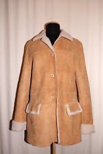 CHIPS leichte Vintage Lammfelljacke Lammfell Jacke Wildleder hellbraun 42