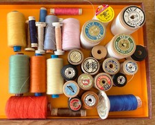 Nähgarn, Holzspulen  u.  Andere,  MEZ Farben mix