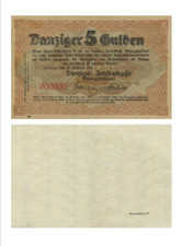 Fünf Gulden, 5 Gulden, Danziger Zentralkasse, 1923, Reproduktion