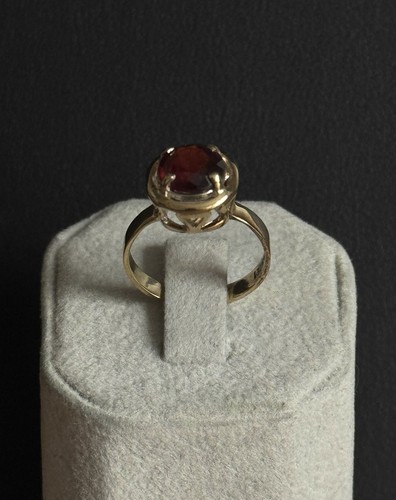 Goldring mit granat gold 585 - mit,