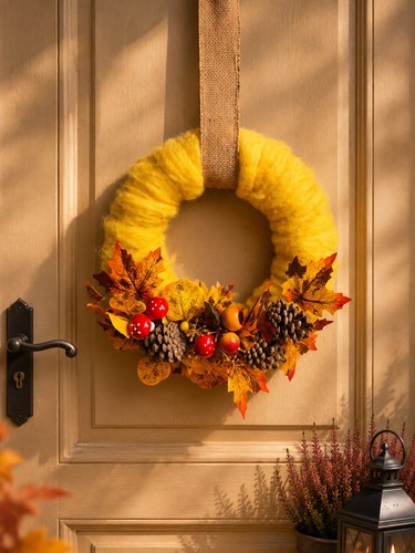 Herbstkranz türkranz gelb - herbstkranz,