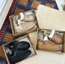 Damen Winter Lowmel Wildleder-Schaffell-Sneaker Warme Schuhe UGG DE Geschenke