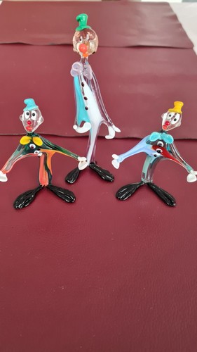 Clown murano glas glaskunst - 3x, murano-glas