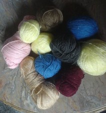 Wolle mehrfarbig nur edle Markenwolle ca 400 gr. rosa gelb blau dunkelgrau top!!