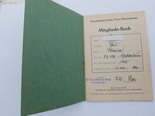 Mitgliedsbuch SPD Bielefeld Senne 1945+ orig Foto Marke SPD für Vollbeschäftigun