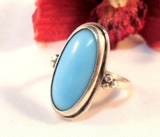 Dezenter Ring mit hellblauer Einlage 800 Silber old silver / bz 273