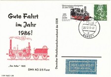 DDR Mi.-Nr. 2792 als W Zd 556, Sonderkarte DMV AG Forst, Lokomotive "Adler"