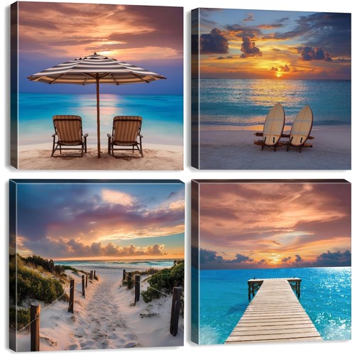 4teilig strand wandbild - 4teilig,