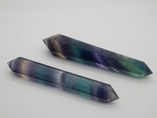 Fluorit Doppelender poliert, China, 11,3-12,1 cm, sehr schöne Doppelender, 2 St.