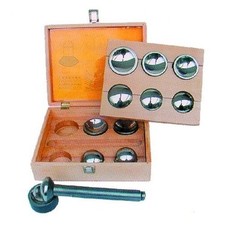 Goldschmiedebedarf LINSENPUNZEN SATZ *Rodent* 6 Punzen mit Anken im Holzkasten