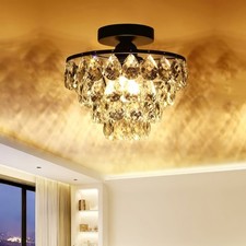E27 Kristall Deckenleuchte Kronleuchter Deckenlampe Lüster Leuchte Wohnzimmer