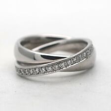 Memory Ring 750 Gold 18 KT Weißgold Diamant Doppelte Ringschiene Wert 3750,-