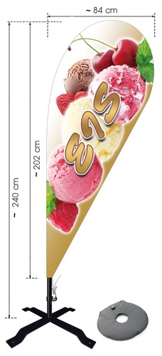 Beachflag eis 240 cm - eis,