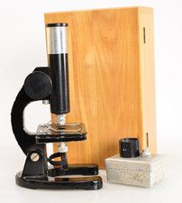 ROW Rathenow Kleinmikroskop ⭐ Schülermikroskop  ⭐ Holzbox ⭐⭐⭐  (7571.)