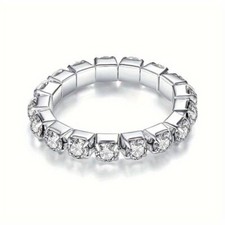 Ring zirkonia dehnbar silber - ring,