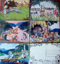 5 Karten Postkarten Trolle