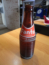 Fanta, alte Glasflasche 0,25 l, dunkles Etikett Orange