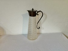 Karaffe Vintage Glaskugel Glas mit Deckel mit Zinndeckel