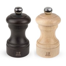 PEUGEOT Mühlenset BISTRO 10cm Buchenholz Natur Schoko Pfeffermühle Salzmühle