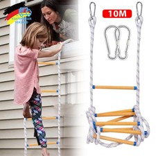 Feuerleiter Strickleiter Feuerfeste Rettungsleiter 2-Karabiner Notleiter 10m .
