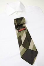 SPHINX DELUXE Krawatte Herren Einheitsgröße Grün Spitz Streifen Gemustert