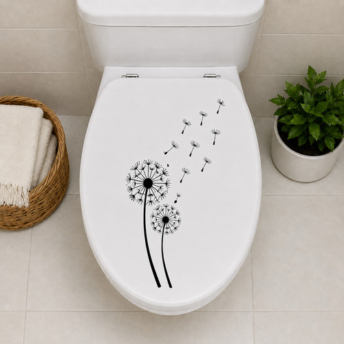 Deckel aufkleber pusteblume - wc,