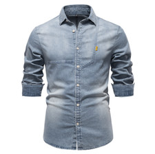 Herren Jeanshemd Denim Blau