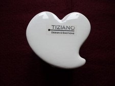 Tiziano Keramik Deko Vase/Kübel  Amore Creme - Weiß    Herz Motiv