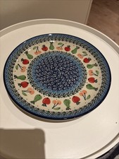 Orginal Bunzlauer Flacher Mittag /Früstück Teller Essteller Handarbeit 23 cm