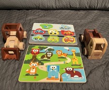 Holz Baby Spielzeug Steckspiel + Auto