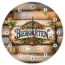 Biergarten Wanduhr aus Glas