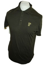 Gianni Versace Herren Poloshirt Kurzarm Logo Stickerei Grün Baumwolle Gr M
