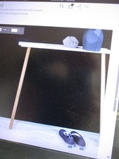 Kommod Wandkonsole Tisch "Thanks", Weiß lackierte Metallplatte mit 2 Holzbeinen