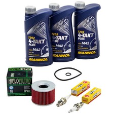 Inspektion für Kawasaki Z 400 B Z400 G K4 1978-80 Set Öl 3L Ölfilter Zündkerzen