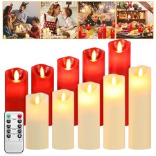 5/10X LED Kerzen Set Echtwachs
