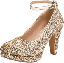 Gr39 Damen Glitzer Pumps mit