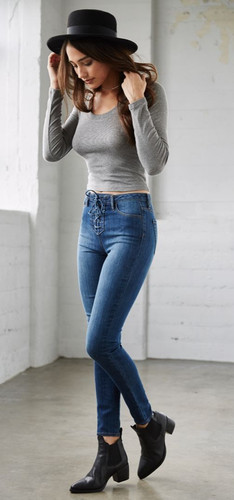 Skinny jeans blau gr - h&m--skinny,