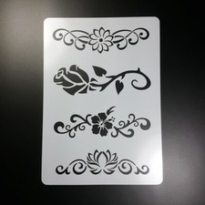 A5 Schablone Rose Hibiskus