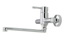 Wand-Küchenarmatur Aufputz Einhebelmischer Auslauf schwenkbar Chrom