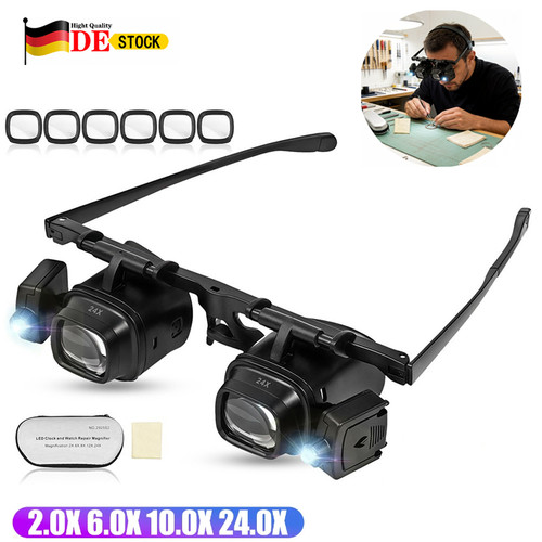 24x lupenbrille mit - lupenbrille, licht