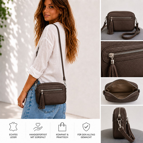 Damen leder handtasche - leder,