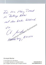 Original Autogramm Christoph Blocher Politiker Schweiz /// Autogramm Auto 345234