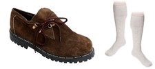 Trachtenschuhe Lederschuhe Dunkelbraun 41,42,43,44,45,46 + Trachtensocken *Set*