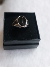 Ring Herren Onyx Stein GR.22  Kupfer versilbert. 925 Platiert ,4 g