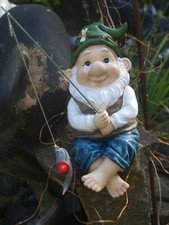 Zwerg mit Angel und Fisch 24cm